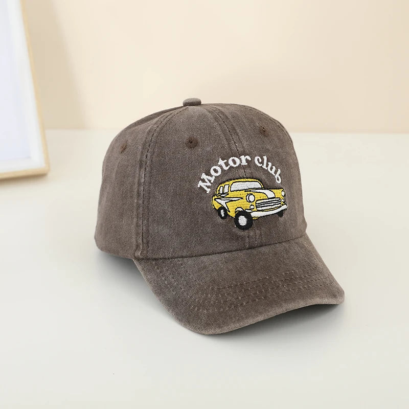Motor Club Letter Embroidered Outdoor Kids Caps for Summer childrensterritory