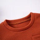 Baby Boy Waffle Short Sleeve Two Piece Casual Outfit Set childrensterritory