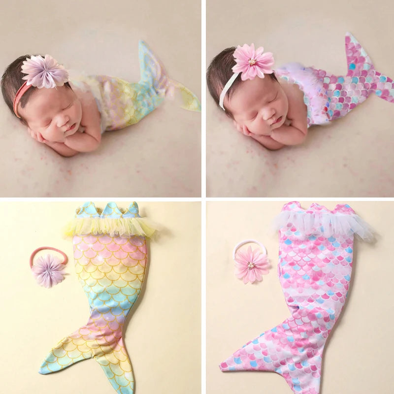 Mermaid Style Newborn Baby Girl Photography Costumes childrensterritory