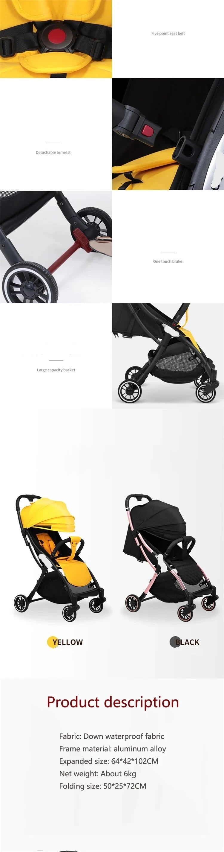 Lightweight Foldable Baby Stroller/Carrige Pram childrensterritory