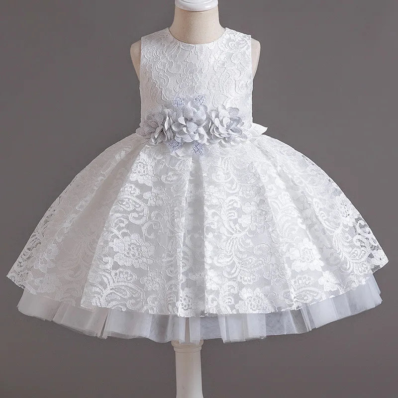 Baby Girl's Dress Lace Applique Design Princess Party Dresses