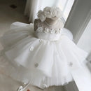 Kids Girls White Tulle Birthday/Wedding Princess Dresses