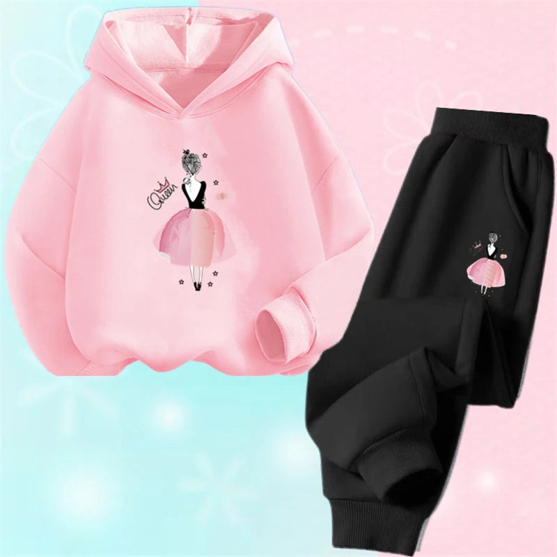 Girls 2 Pieces Casual Korean Style Sports Suits for Spring childrensterritory