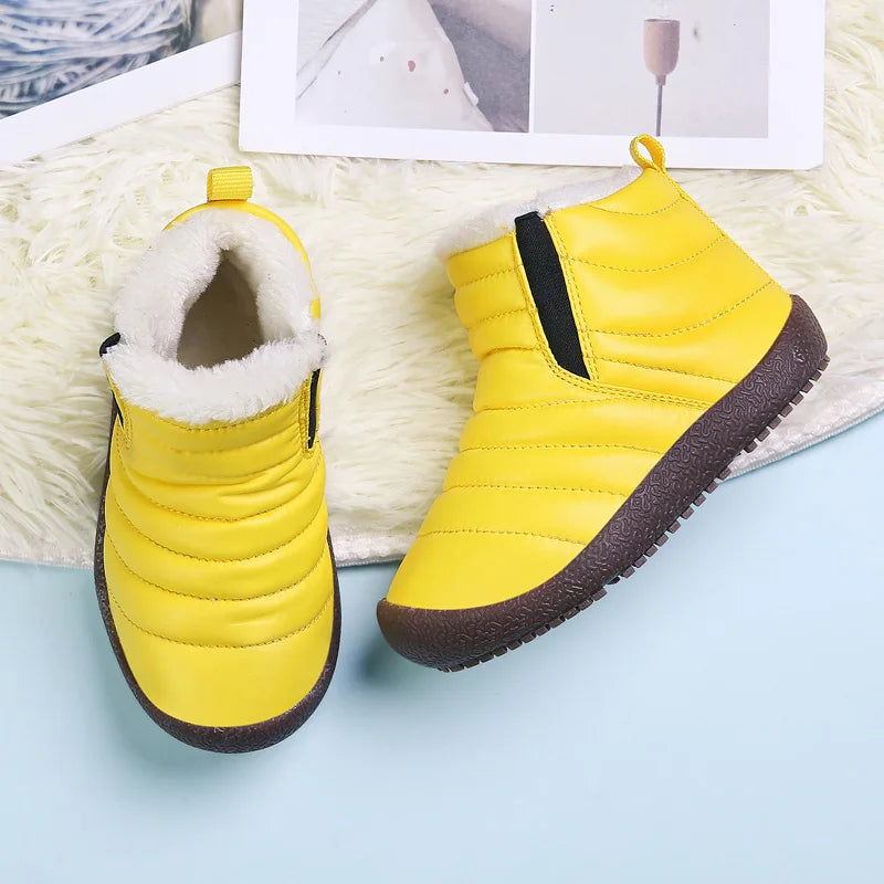 Warm Plush Leather Winter Snow Boots for KIds childrensterritory