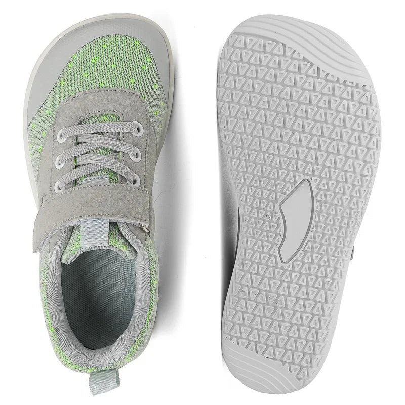 Grey Striped Soft Barefoot Shoes For Boys And Girls childrensterritory