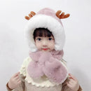 All In One Plush Windproof Deer Warm Hats for Kids childrensterritory