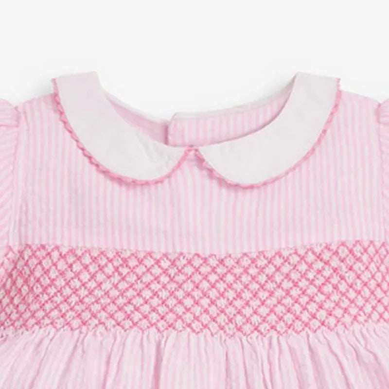 Pink Cute Cartoon Print Summer Dresses For Girls childrensterritory