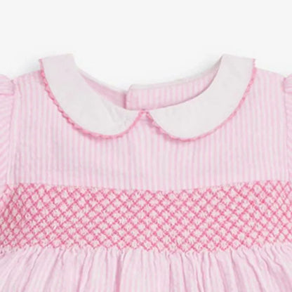 Pink Cute Cartoon Print Summer Dresses For Girls childrensterritory