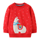 Cartoon Animal Design Little Girls Cotton Sweatshirts for Winter childrensterritory