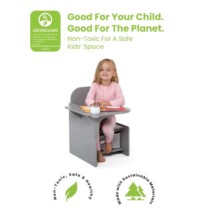 Classic Chair Desk With Storage Bin for Children Room
