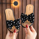 Nonslip Cross Slippers with Bowknot for Kids Girls