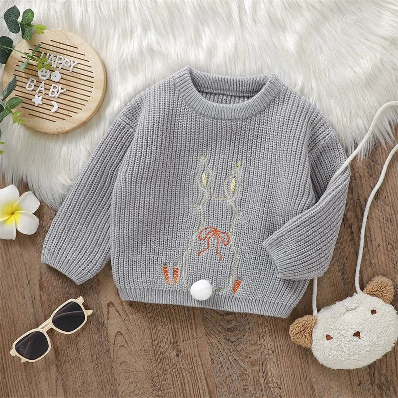 Toddler Girl Boy Casual Knitting Pullover for Easter