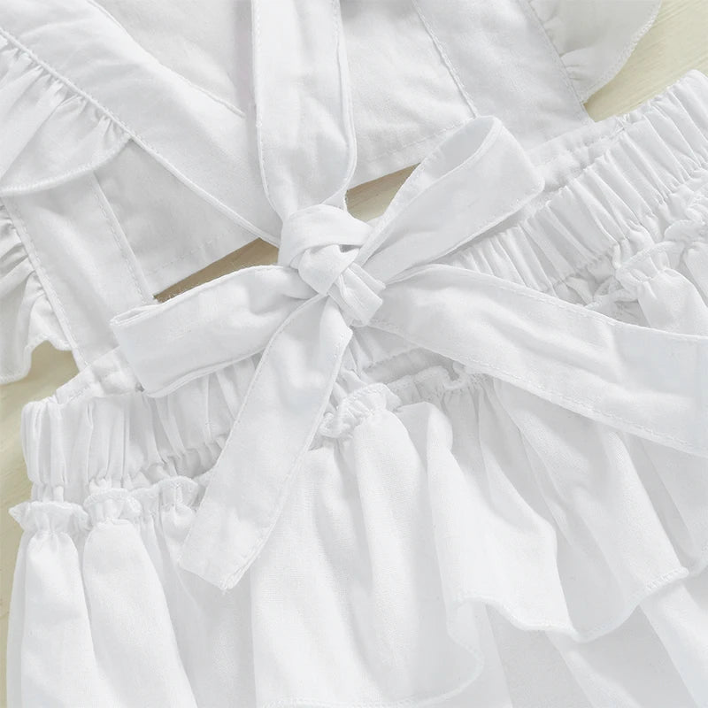 Bunny Embroidered Easter Outfit Set for Baby Girls, 2 Pieces