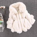 Plush Imitation Fur Hooded Kids Girls Warm Jackets childrensterritory