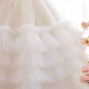 Elegant Sequined Sparkling Tulle Tiered Ball Dress for Young Girls