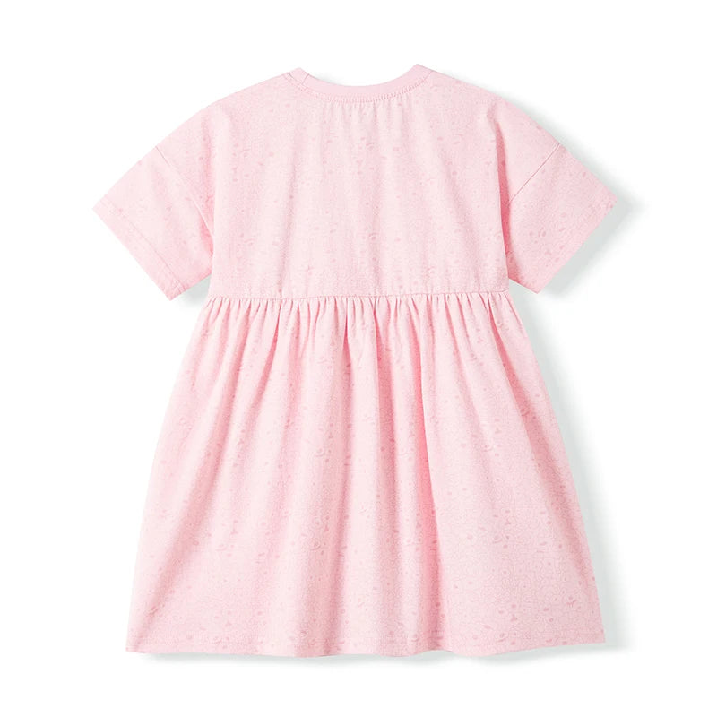 Short Sleeve Butterfly Cartoon Embroidered Summer Dresses childrensterritory