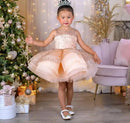 Baby/Kid Girl Tutu Fluffy Sequins Formal Gold Dress