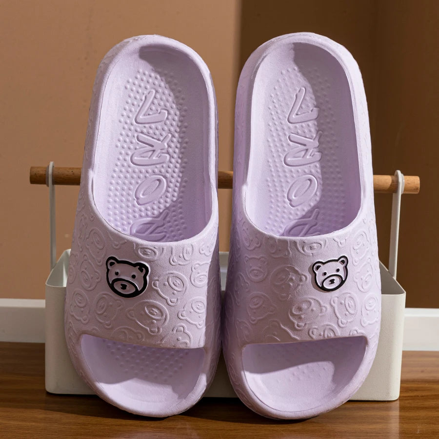 Bear Design Anti-Slip Indoor Summer Slippers for Couples childrensterritory