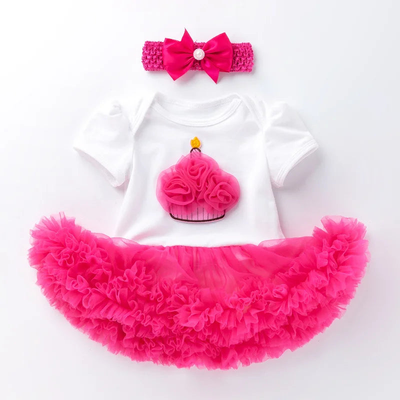 Newborn Girls White Bodysuit with Pettiskirt Tutu Outfits