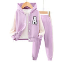 2pcs Hooded Contrasting Kids Fall Tracksuit Set childrensterritory