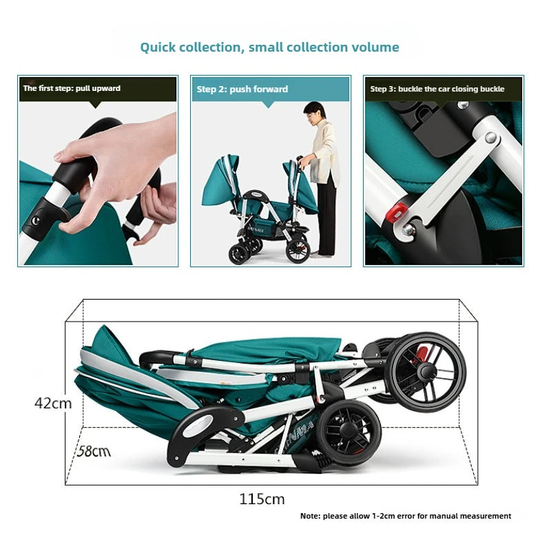 Removable and Washable Twin Umbrella Baby Stroller