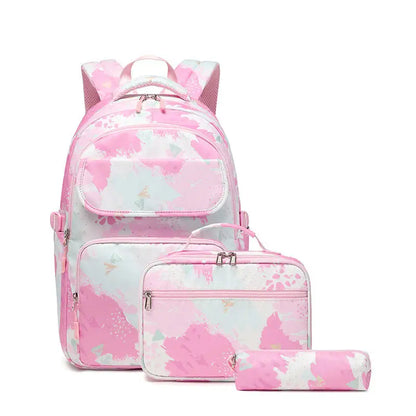 Tie-dye Print Waterproof School Bags Set of 3 for Teenage Girls