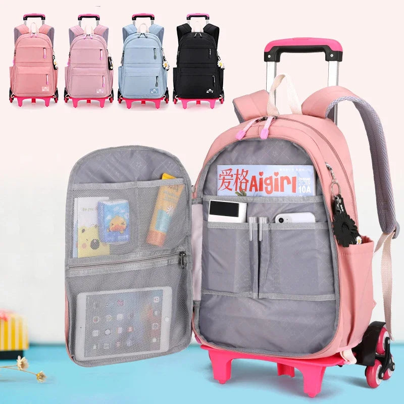 Kids/Teen Girls Multifunctional Wheeled School Backpack Set