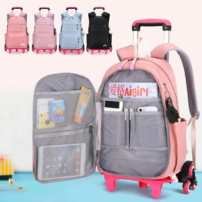 Kids/Teen Girls Multifunctional Wheeled School Backpack Set