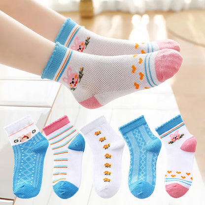 Baby/Kids Thin Mesh 5 Pairs Soft Breathable Cotton Socks