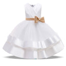 Elegant Formal Bow Puff Flower Girl Dresses for Birthday childrensterritory