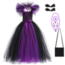 Kids Girls Demon Queen Maleficent Halloween Costume