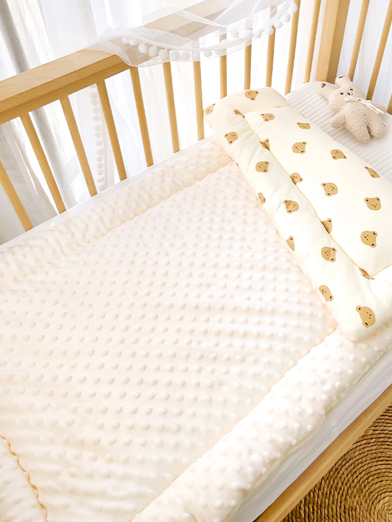 3D Dot Muslin Cotton Thick Baby Blanket/Crib Quilt