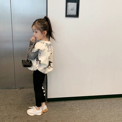 Kids Girls Autumn Clothing Set Fake Two-Piece Sweater + Leggings childrensterritory