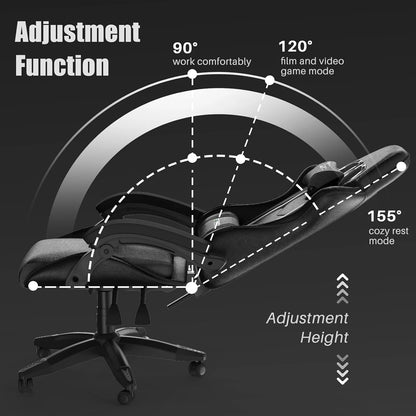 PU Leather Gaming Chair with Headrest and Lumbar Support childrensterritory