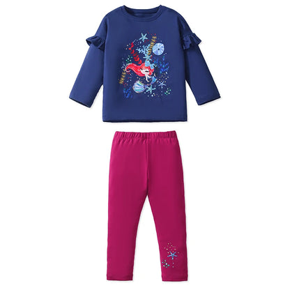 Girls Cartoon Design Full Sleeves T- Shirts And Leggings Set childrensterritory
