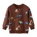 Cartoon Animal Print Long Sleeve Kids Boys Sweatshirts childrensterritory