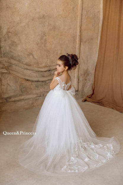 Lace Appqulies Kids Girl First Communion Dress childrensterritory