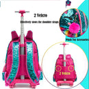 3 in 1 Sequin Design Kids Girls Rolling School Bag/Suitcase Set