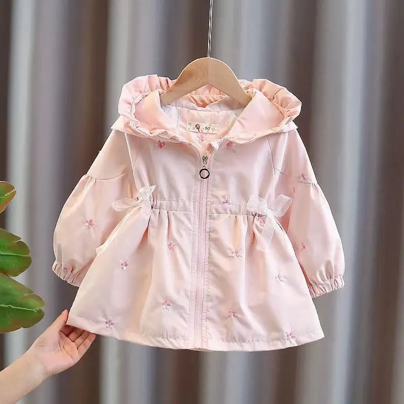 Toddler Girls Hooded Trench Coat for Spring Autumn childrensterritory