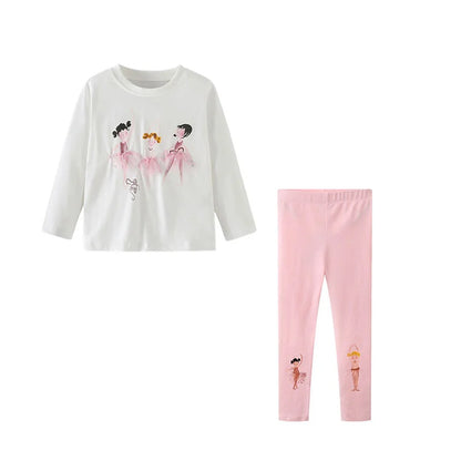 Cartoon Design Long Sleeve Girls 2pcs Fall Clothing Sets childrensterritory