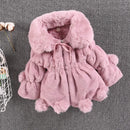Plush Imitation Fur Hooded Kids Girls Warm Jackets childrensterritory