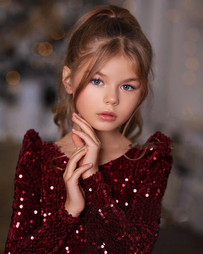 Kids Girls First Communion Sequins Dresses Ball Gowns childrensterritory