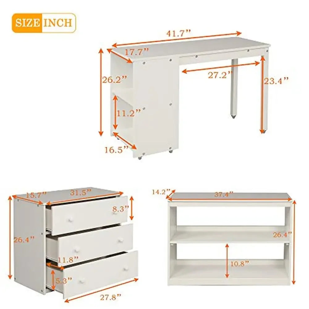 Portable Twin Loft Bed with Storage Cabinet for Kids