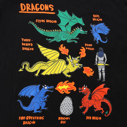 Cartoon DRAGONS Design Little Boys Long Sleeve T-shirts childrensterritory