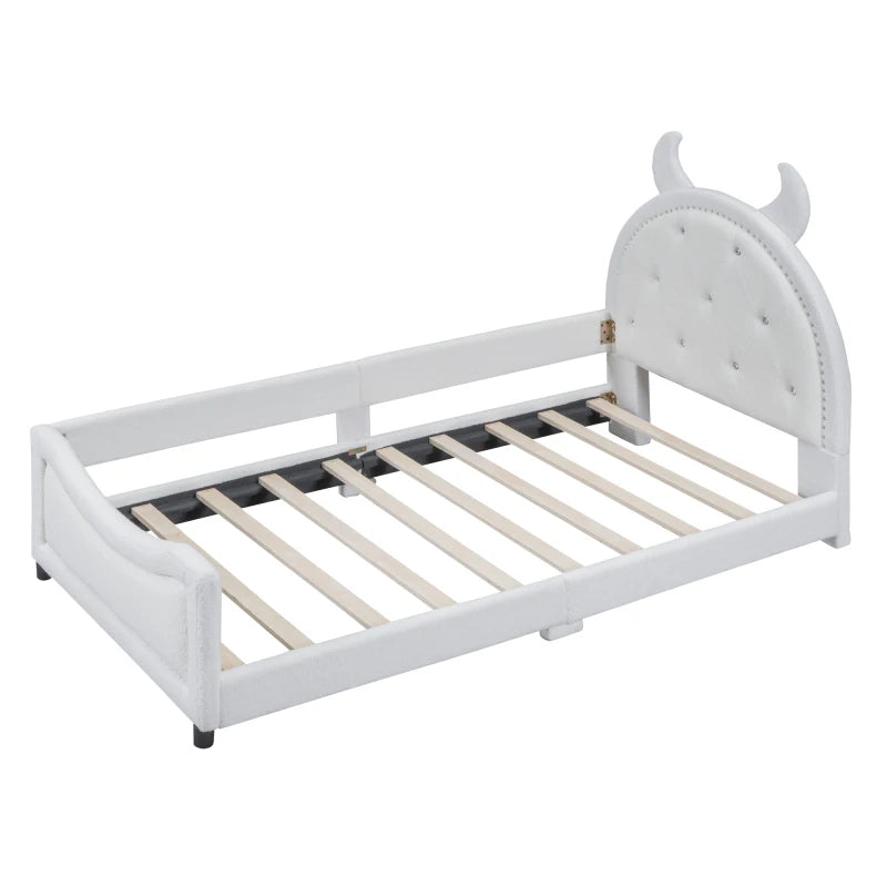 Daybed with Upholstery and A Padded Headboard for Bedroom childrensterritory