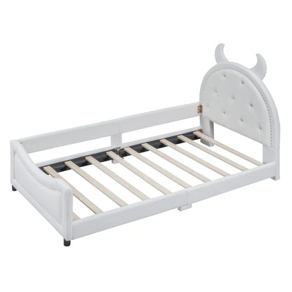 Daybed with Upholstery and A Padded Headboard for Bedroom childrensterritory