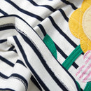 Girls Soft Cartoon Flower design Striped T Shirts childrensterritory