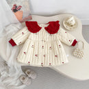 Girls’ Embroidery Collar Design Warm Cute Dresses