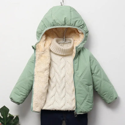 Winter Thicken Fur Hooded Warm Jackets For Kids Boys Girls childrensterritory