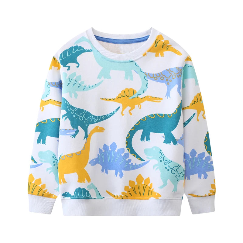 Kids Boys Cartoon Dinosaurs Print Cotton Sweatshirts childrensterritory